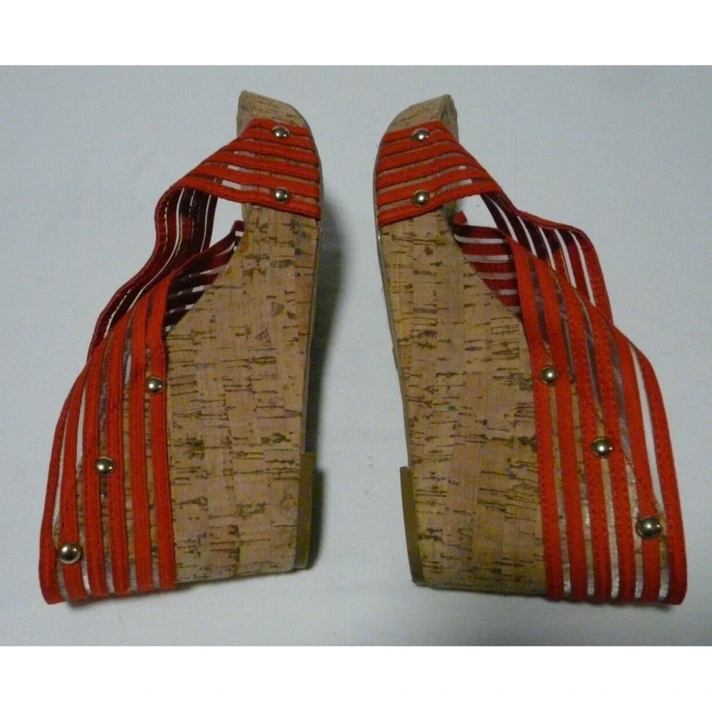 Cato C Est 1946 Wedge Sandals Womens Size 9 Red‎ 4